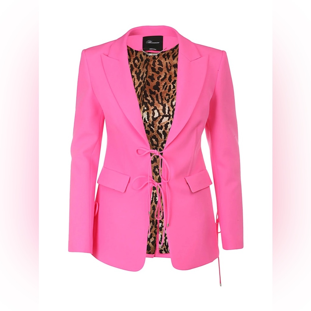 $1500 New Blumarine Pink Tie Detailed Jackets size IT 44 US 8